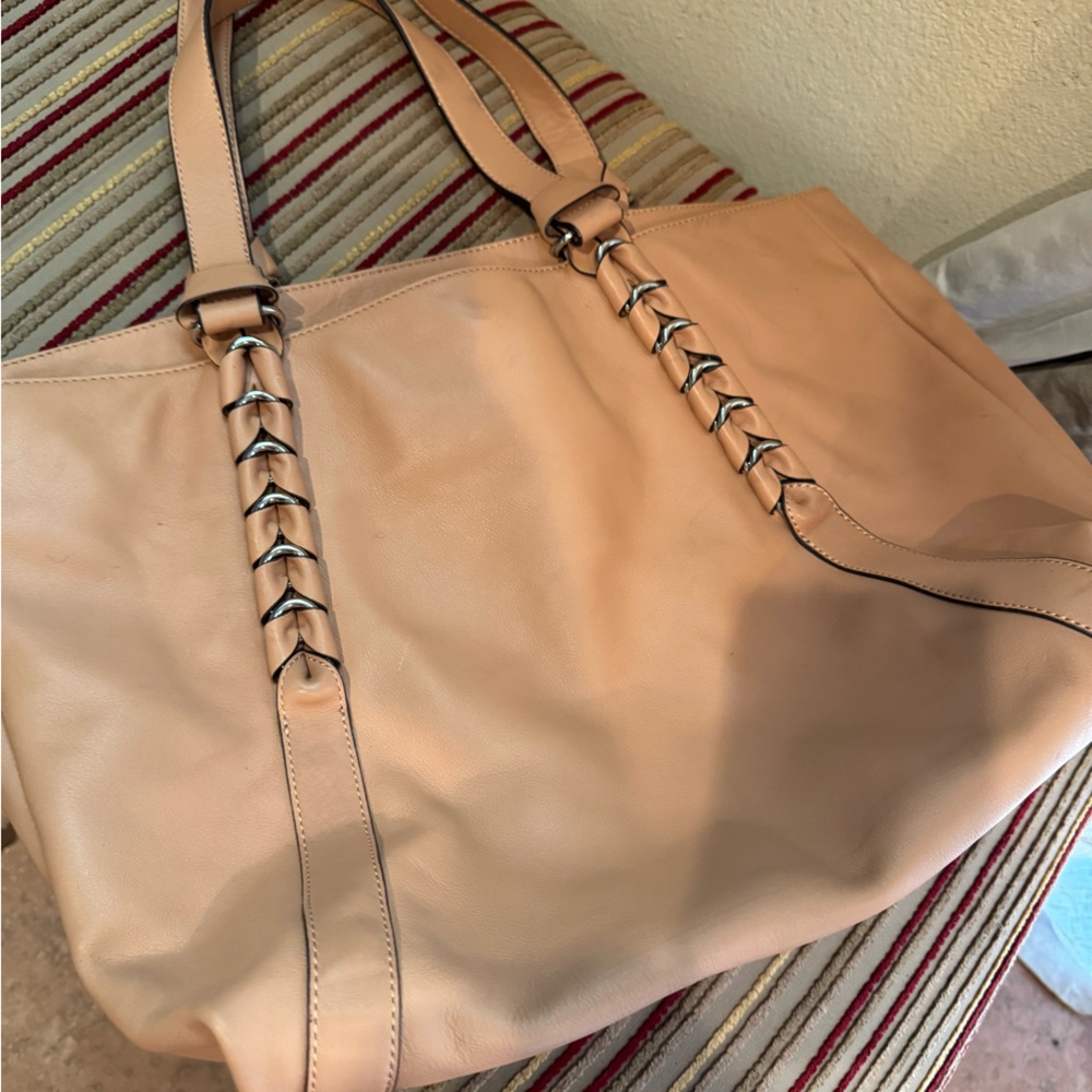 LK Bennett NudeTote with Braided Leather Accents